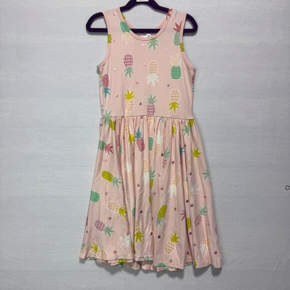 Dotdotsmile Girls Tank Dress Size 8/10 Pink with Pineapples New With Tags - Picture 1 of 7